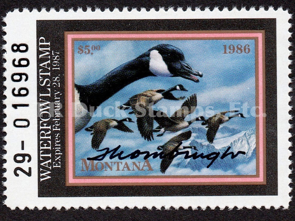Montana 1986 FOS MT1 Canada Geese, Artist-Signed