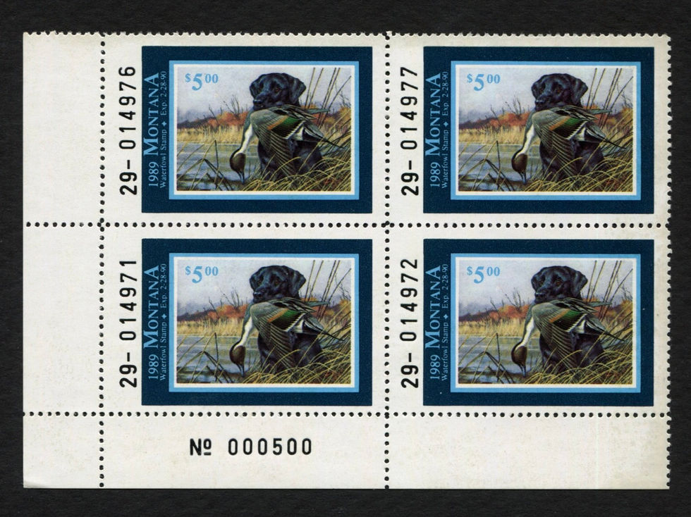 Montana 1989 MT4 Black Labrador Retriever Plate Block