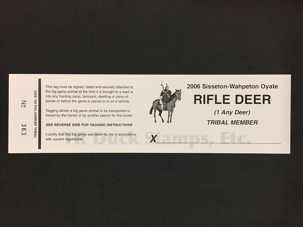 LTD154 Lake Traverse 2006 Rifle Deer Member Tag