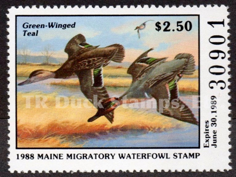 Maine 1988 ME5 Green-winged Teal Duck Stamp