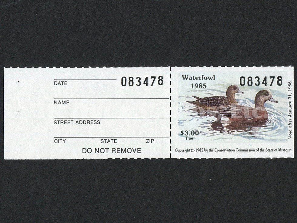 Missouri 1985 MO7T American Widgeon w/Tab Duck Stamp