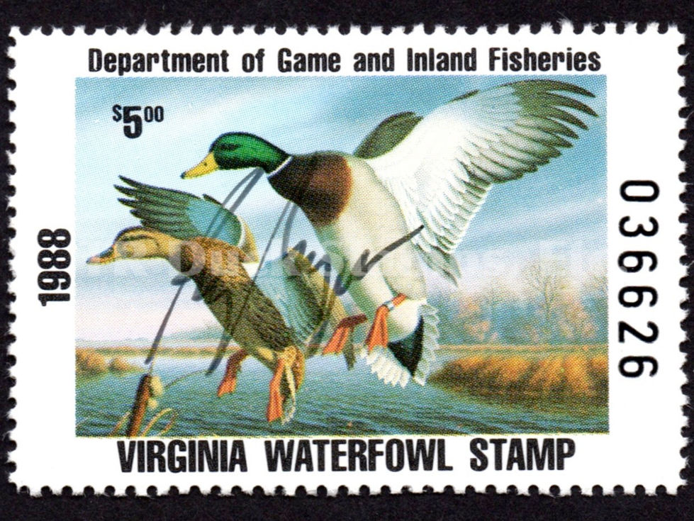 Virginia 1988 VA1AS FOS Mallards, Artist-signed