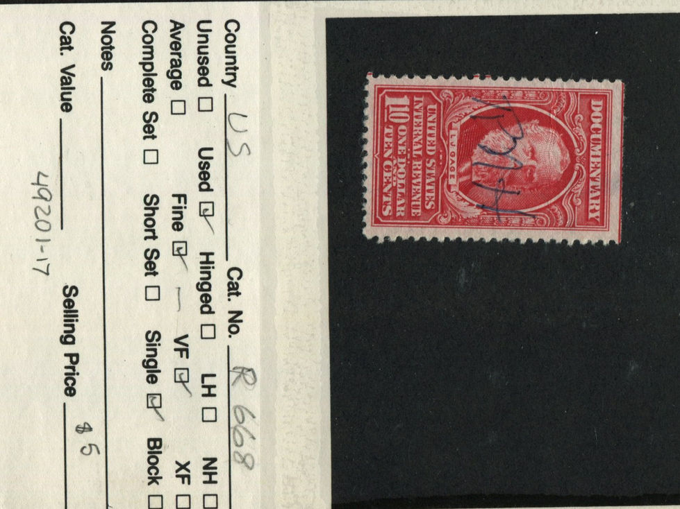 R668 Documentary $1.10 Revenue Tax Stamp