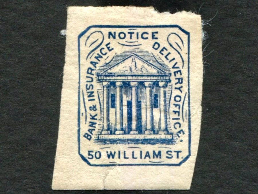 Hussey's City Post 87L9 US Local Post Stamp