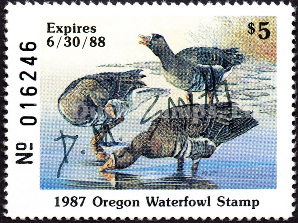 Oregon 1987 OR4 White-front Geese, Artist-signed by Daniel Smith