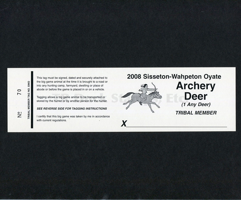 LTD178 Lake Traverse 2008 Archery Deer Tribal Member Tag