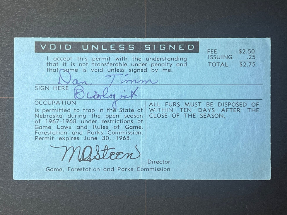 Nebraska 1967 Resident Trapping 2273, no stamps