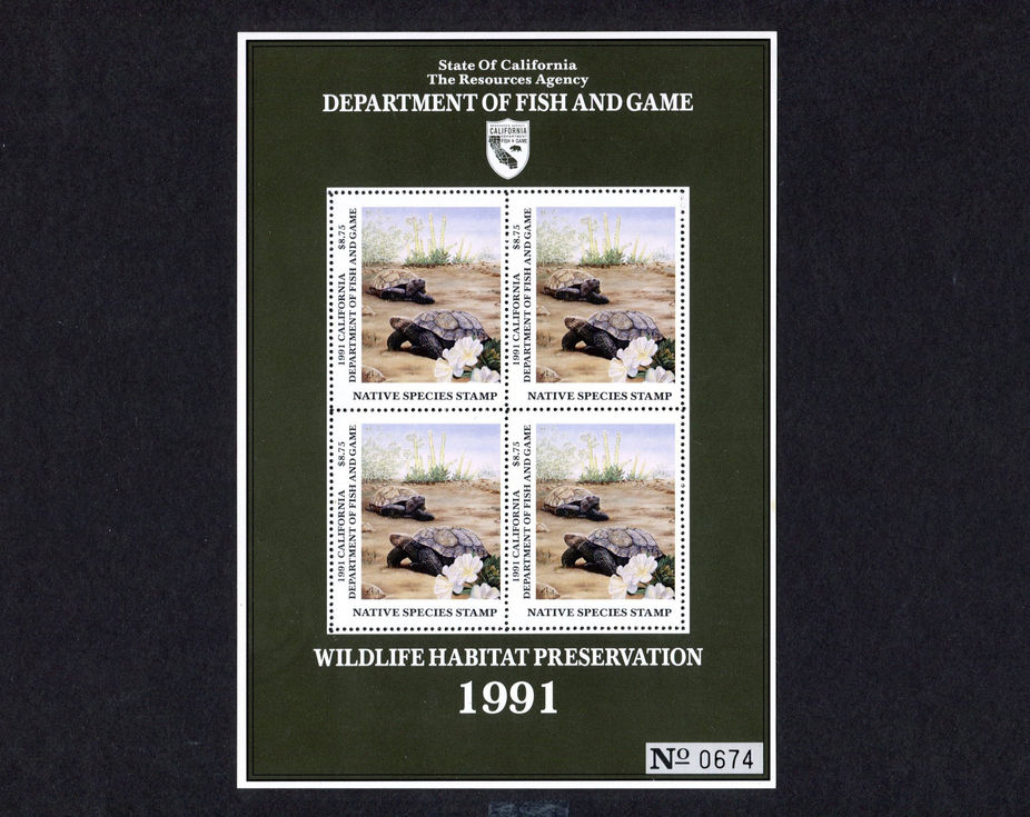 1991 Desert Tortoise, Souvenir Sheet/4