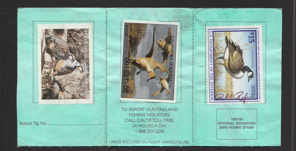 1997-98 California Resident Hunting H713546-06, 3 stamps