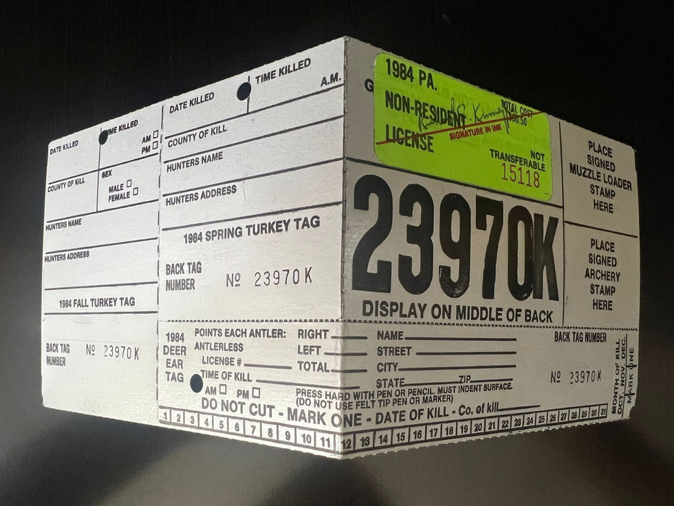 Pennsylvania 1984 Non-Resident Turkey Tag & Application 23970K