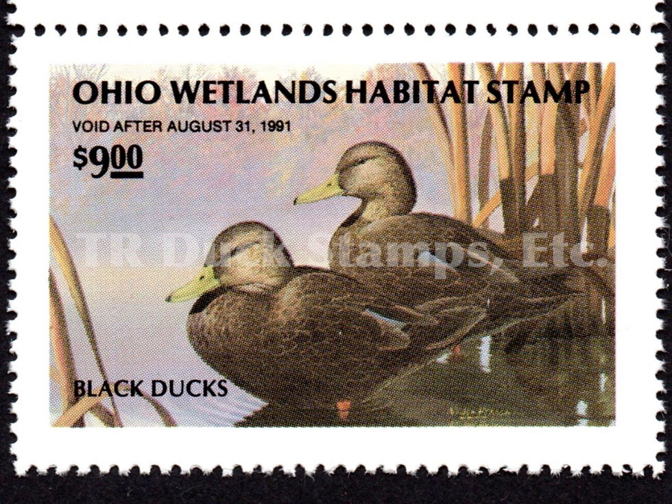 Ohio 1990 OH9 Black Ducks Duck Stamp