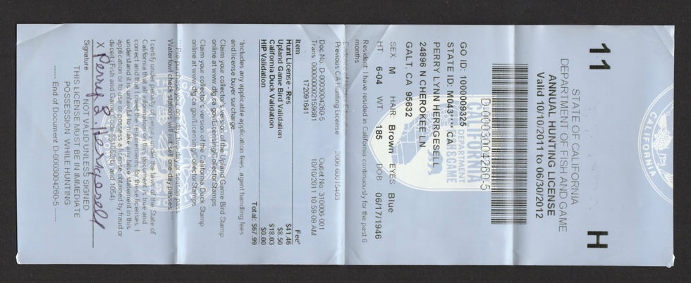 2011-12 California Hunting 3004260-5, 1 stamp