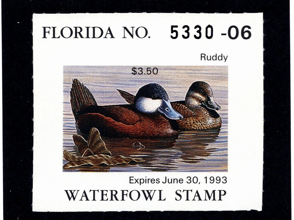 Florida 1992 FL14 Ruddy Duck, Mint Duck Stamp