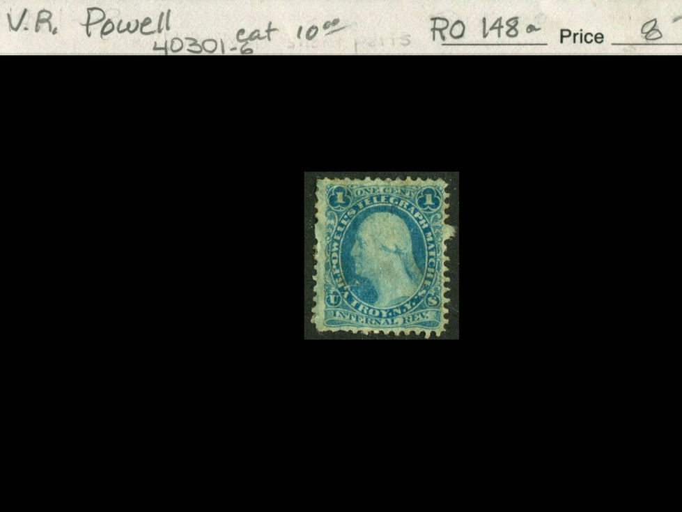 RO148a VR Powell's Telegraph Matches Private Die Match Stamp