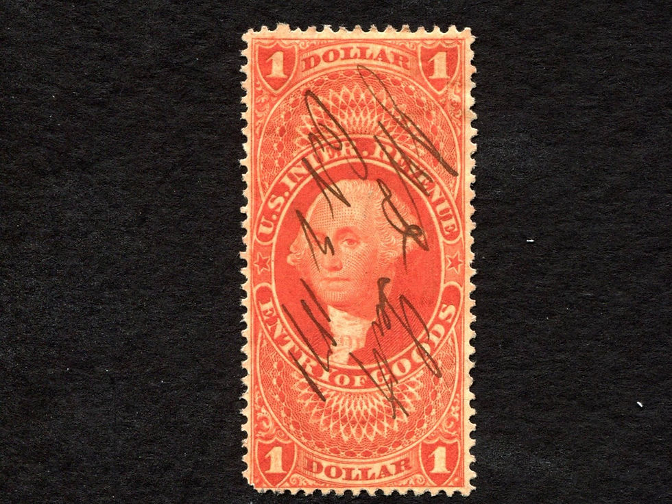 R67 Entry of Goods $1 US Revenue Tax Stamp