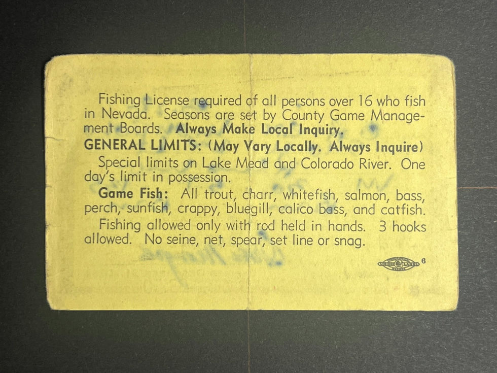 Nevada 1951 Resident Fishing 28205, no stamps