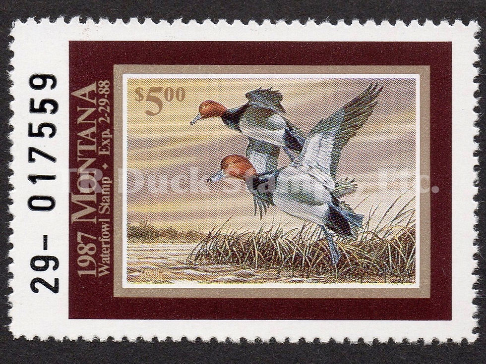 Montana 1987 MT2 Redhead Ducks Duck Stamp