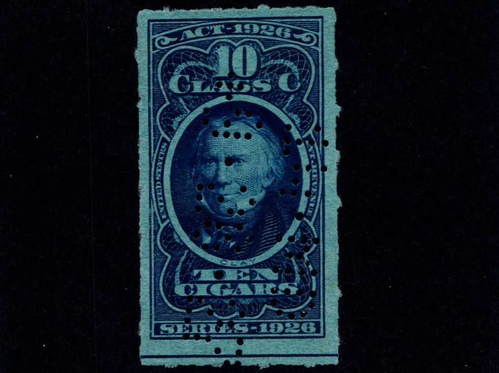 Ten Cigars Class C Series 1926 - Tobacco Tax Stamp