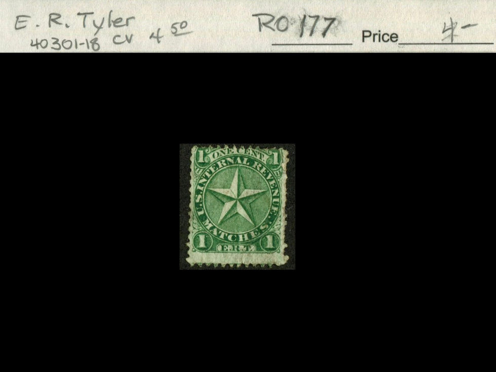 RO177 ER Taylor Matches Private Die Match Stamp