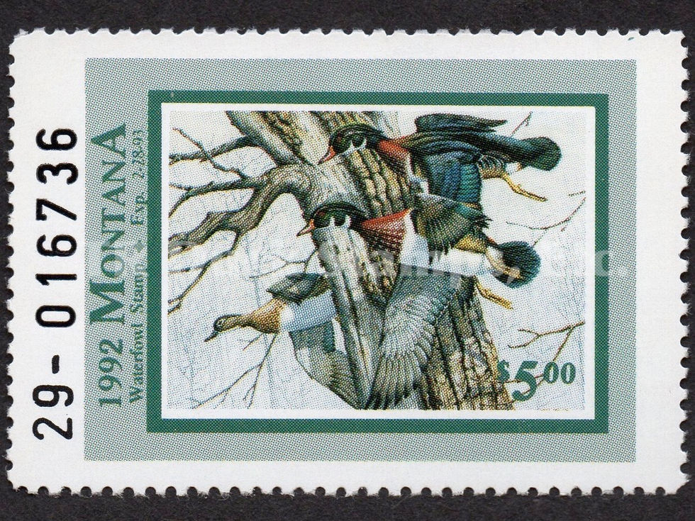 Montana 1992 MT7 Wood Ducks Duck Stamp