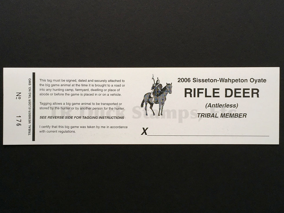 LTD155 Lake Traverse 2006 Rifle Tribal Tag