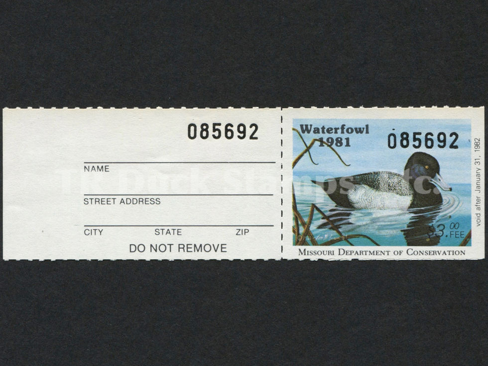 Missouri 1981 MO3T Lesser Scaup w/Tab Duck Stamp