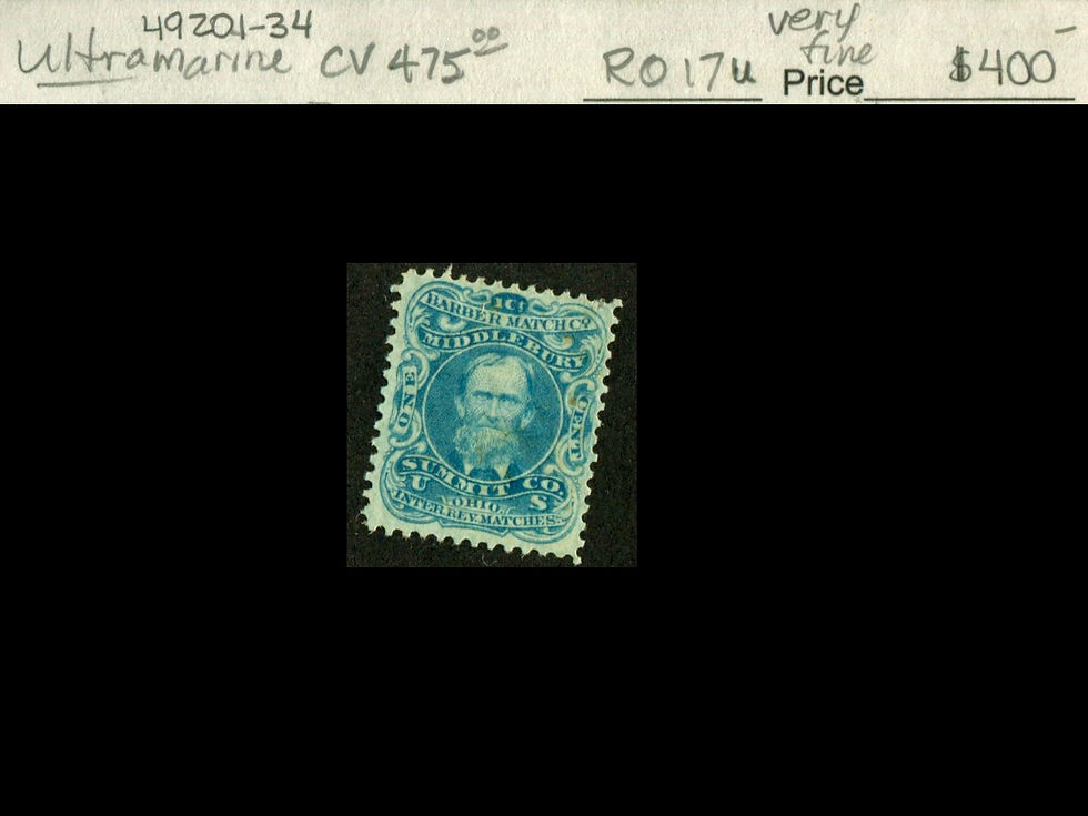 RO17u Barber March Co, Ohio Private Die Match Stamp