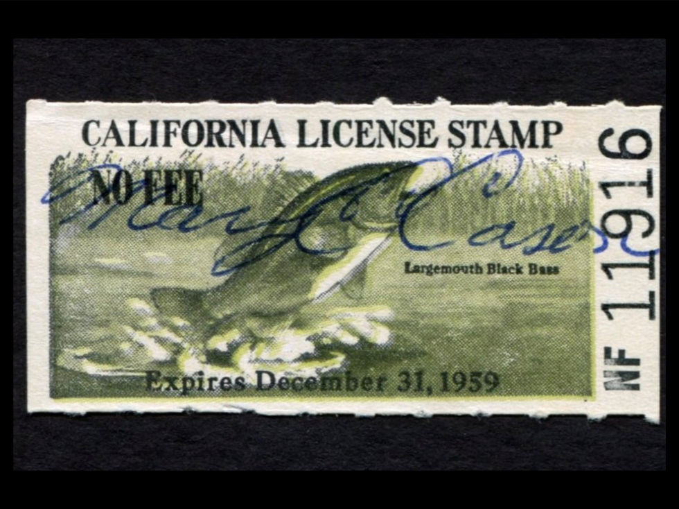 1959 California Fishing Stamp Used, NO FEE