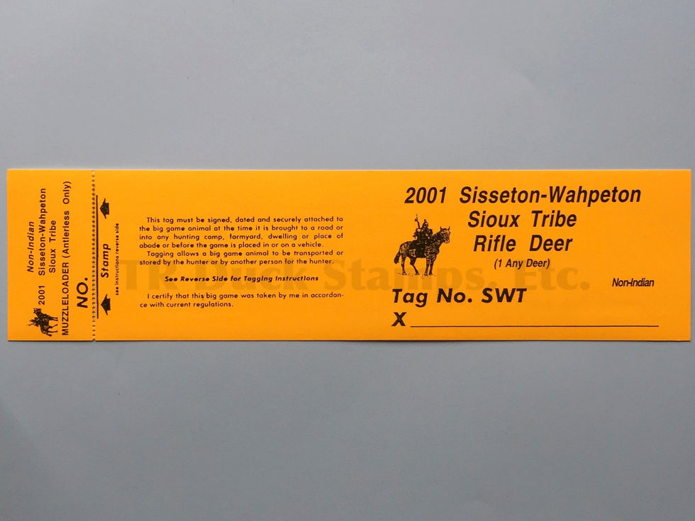 LTD82A Lake Traverse 2001 Rifle Non-Indian Tag