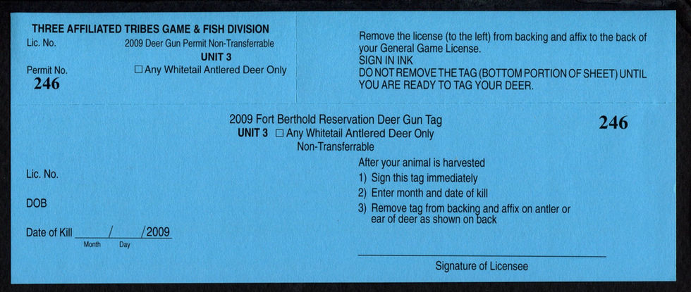 TTD116 Fort Berthold 2009 Whitetail Antlered Deer Unit 3