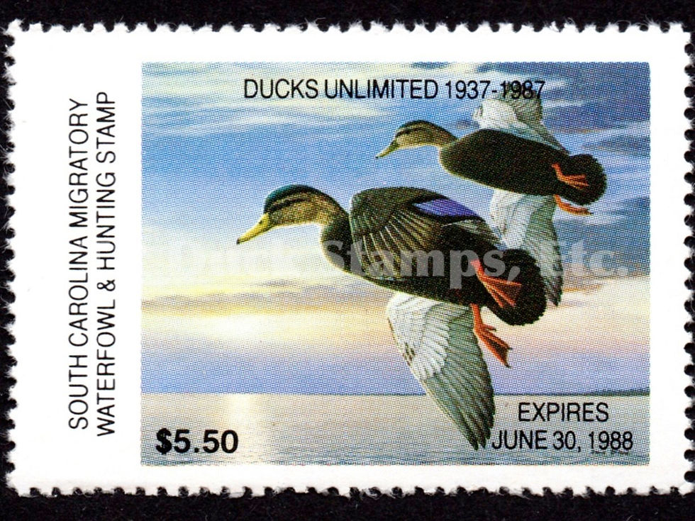 South Carolina 1987 SC7 Black Ducks Duck Stamp