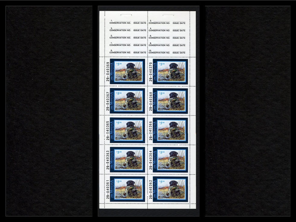 Montana 1989 MT4 Black Labrador Retriever Sheet of 10