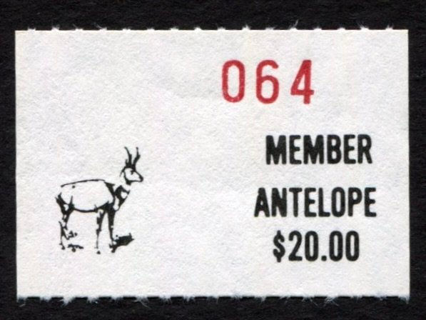 PR16 - Pine Ridge 1988-92 $20 Antelope Member Stamp