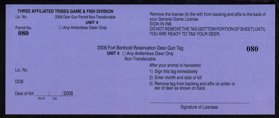 TTD113 Fort Berthold 2008 Antlerless Deer Unit 4