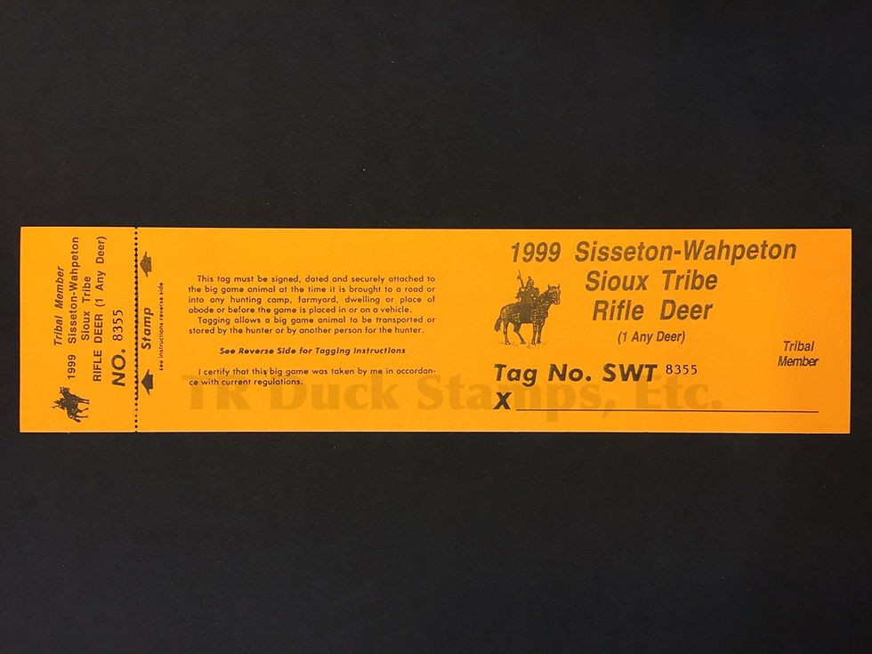 LTD63 Lake Traverse 1999 Rifle Deer - Member Tag