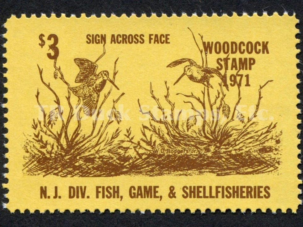 New Jersey NJW5 1971 NJ Woodcock Stamp