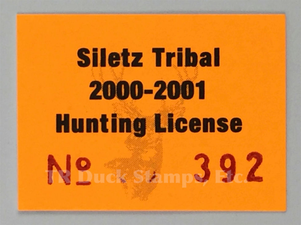 SI32 Siletz Tribal 2000-01 Hunting License