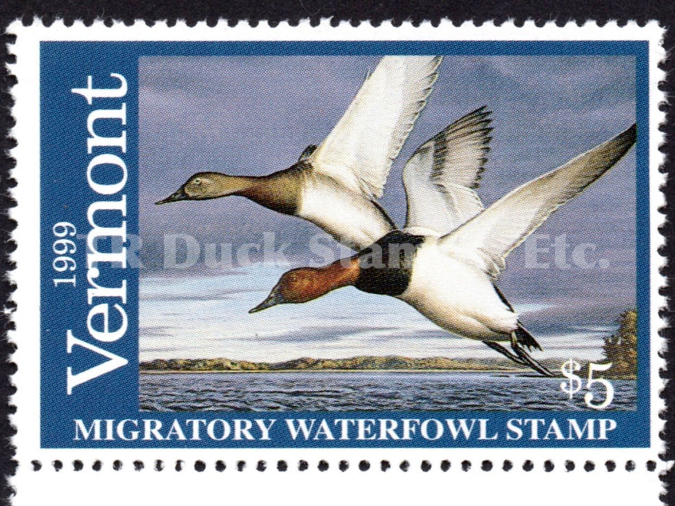 Vermont 1999 VT14 Canvasbacks Duck Stamp