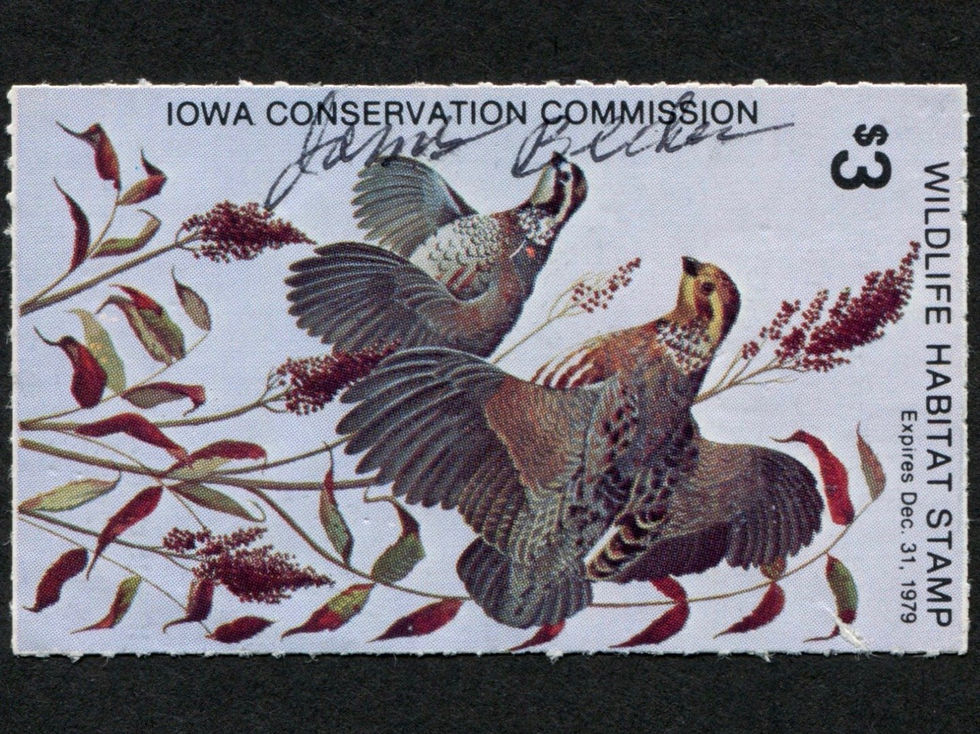 Iowa 1979 IAH1 Wildlife Grouse used Duck Stamp