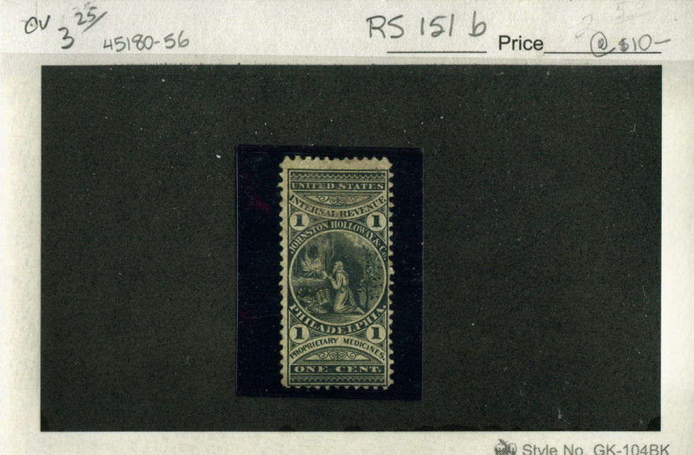 RS151b Johnston Holloway Medicines Private Die Medicine Stamp