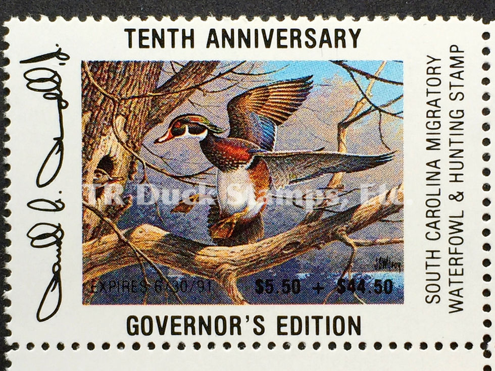 South Carolina 1990 SC10G Governor's Edition Duck Stamp