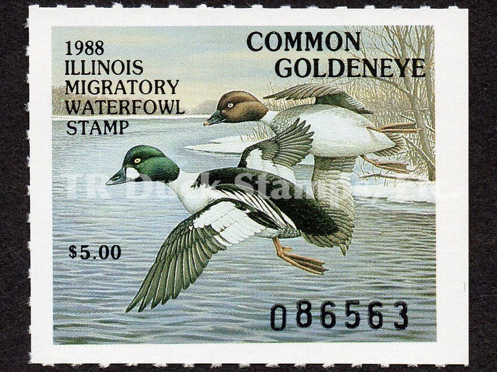 Illinois 1988 IL14 Common Goldeneyes Duck Stamp