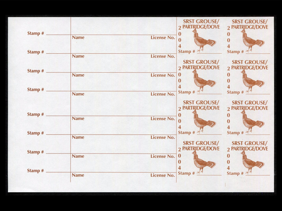 SR146 Standing Rock PROOFS HALF-SHEET Grouse/Partridge