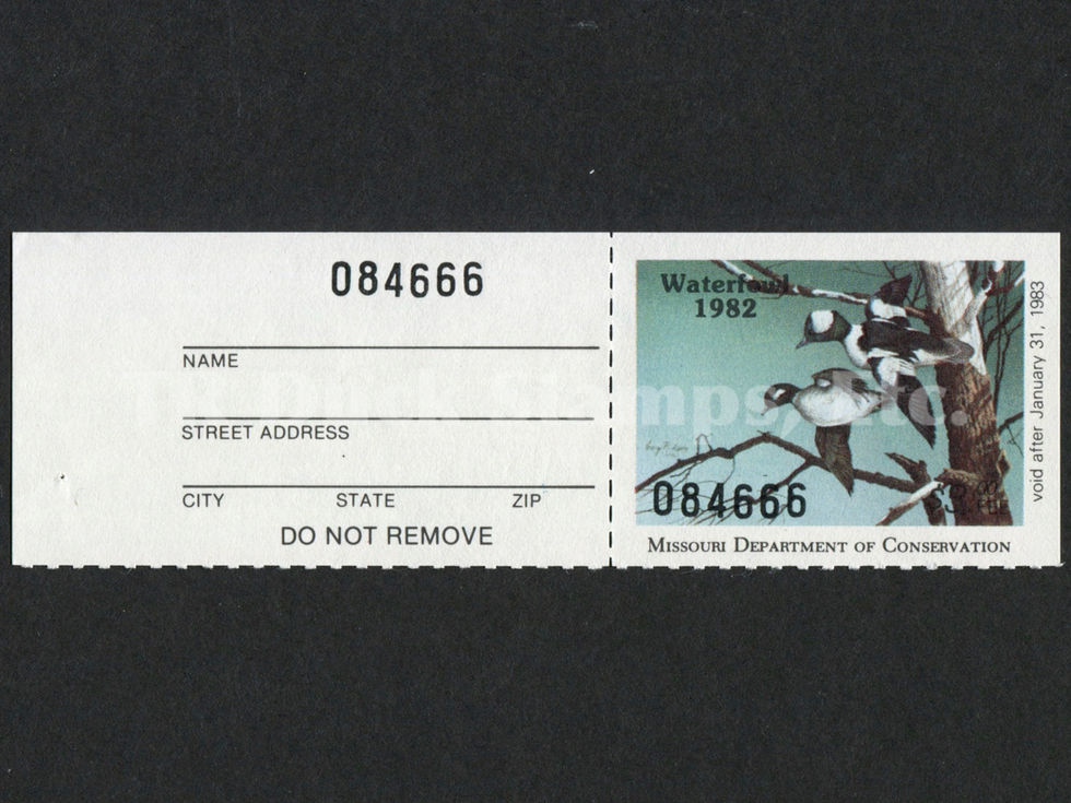 Missouri 1982 MO4T Buffleheads w/Tab Duck Stamp