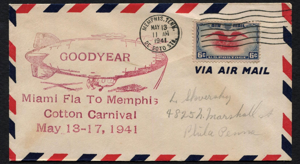 May 13 1941 Goodyear Blimp, Miami to Memphis Cotton Carnival