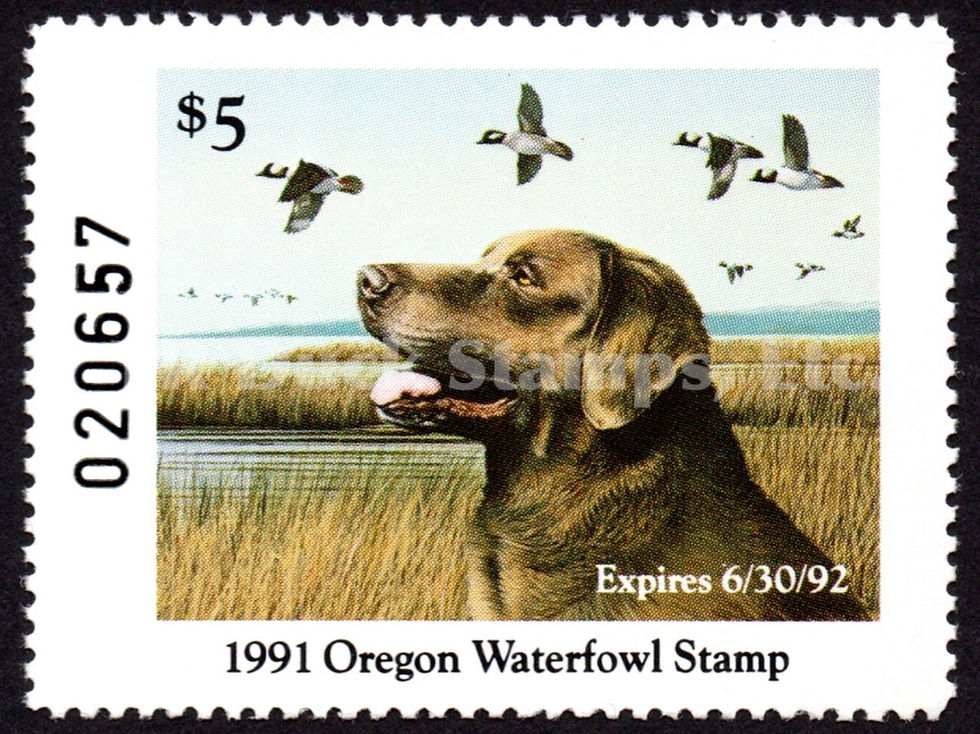 Oregon 1991 OR8 Chesapeake Bay Retriever Duck Stamp
