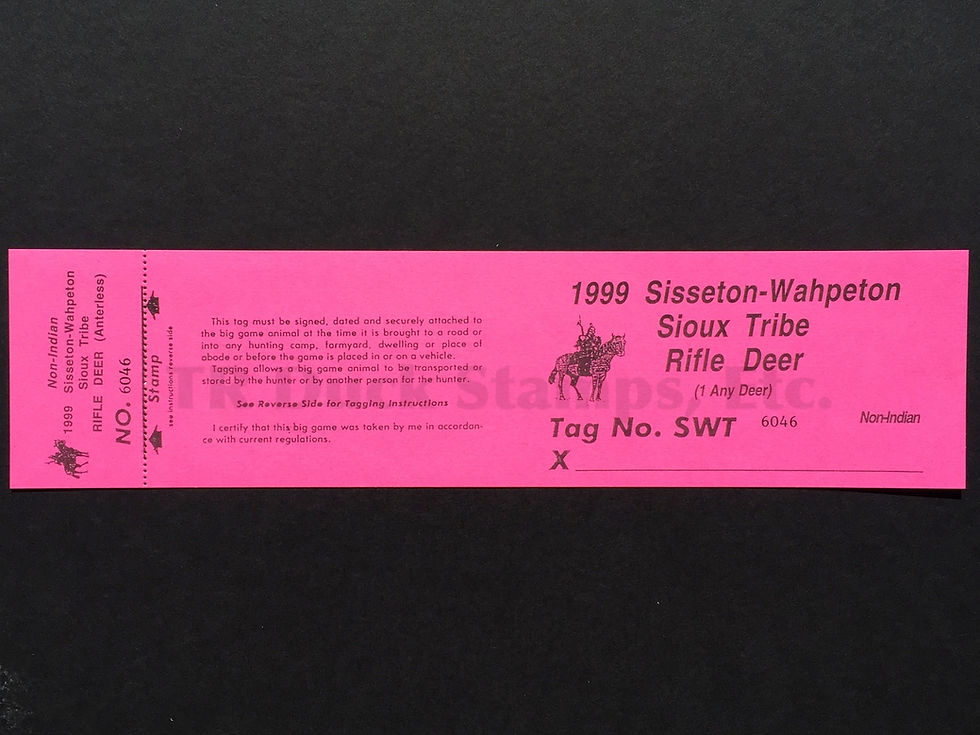 LTD65 Lake Traverse 1999 Rifle Non-Indian Tag