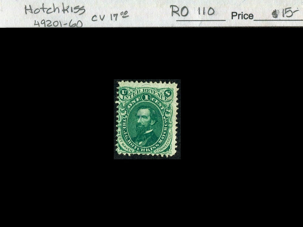 RO110 JG Hotchkiss Match Co Private Die Match Stamp