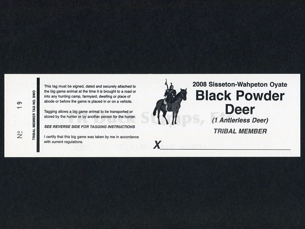 LTD181 Lake Traverse 2008 Black Powder Deer Tribal Member SCARCE Tag