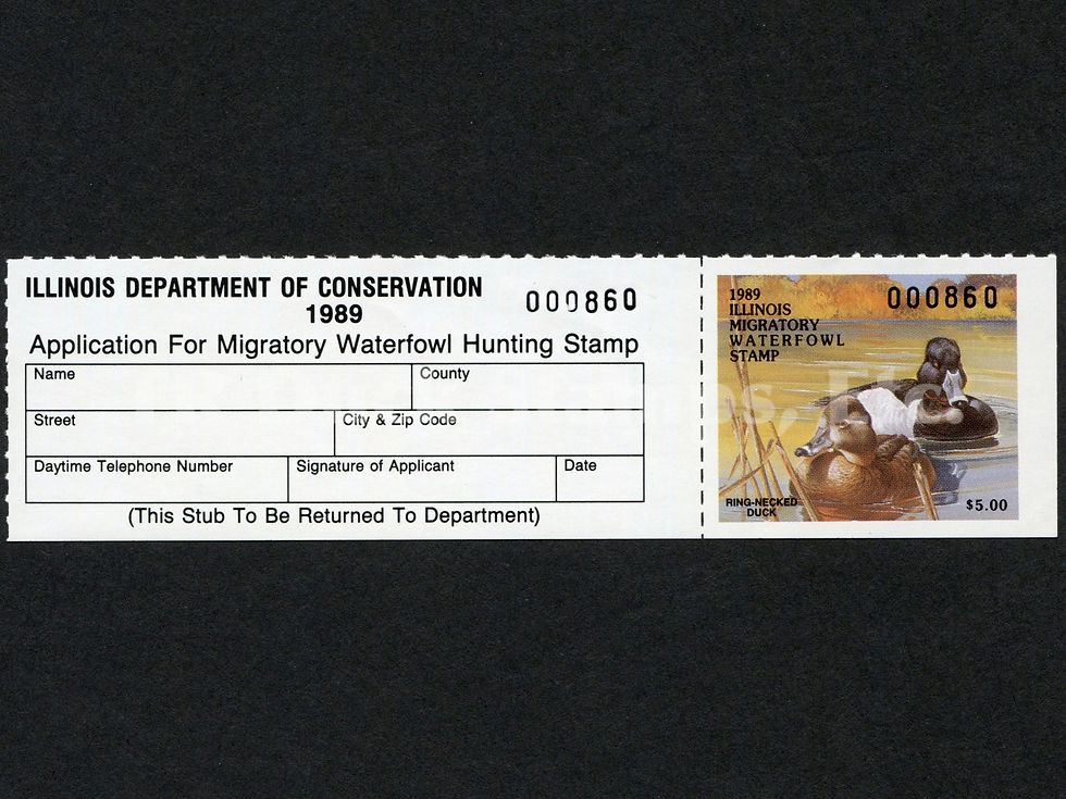 Illinois 1989 IL15T Ring-necked Ducks/w/Tab